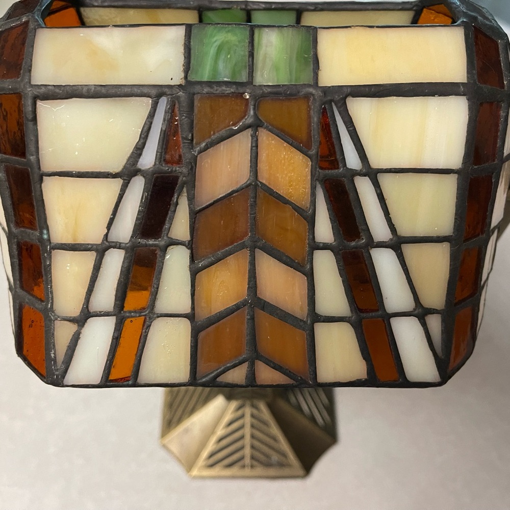 PartyLite ARTISAN BANKER’S Lamp P7782 Tiffany-Style Stained Glass for Tealights